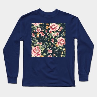 Summer Flower Pattern Long Sleeve T-Shirt